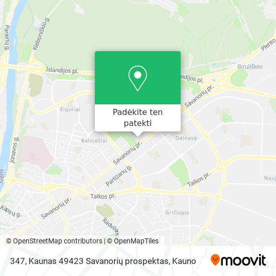 347, Kaunas 49423 Savanorių prospektas žemėlapis