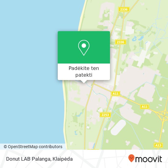 Donut LAB Palanga žemėlapis