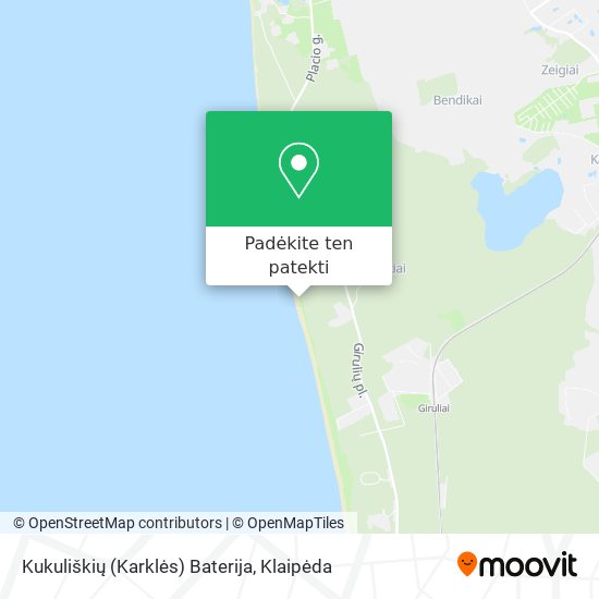 Kukuliškių (Karklės) Baterija žemėlapis