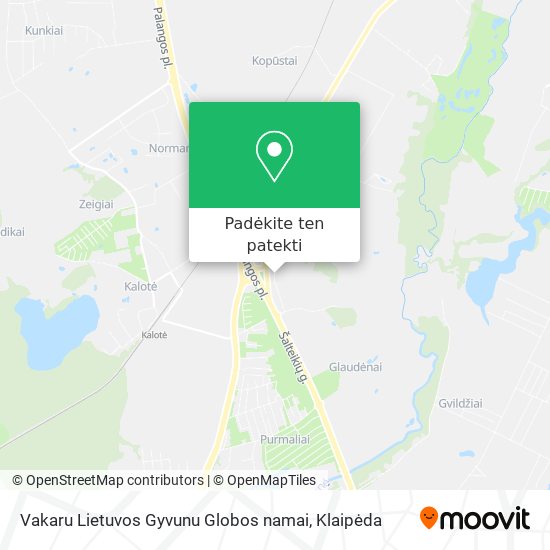 Vakaru Lietuvos Gyvunu Globos namai žemėlapis