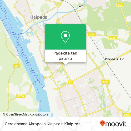 Gera dovana Akropolis Klaipėda žemėlapis