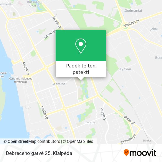 Debreceno gatvė 25 žemėlapis