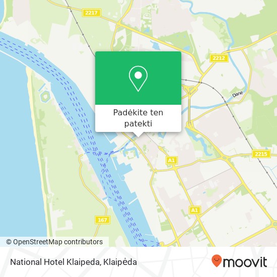 National Hotel Klaipeda žemėlapis