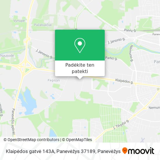 Klaipėdos gatvė 143A, Panevėžys 37189 žemėlapis