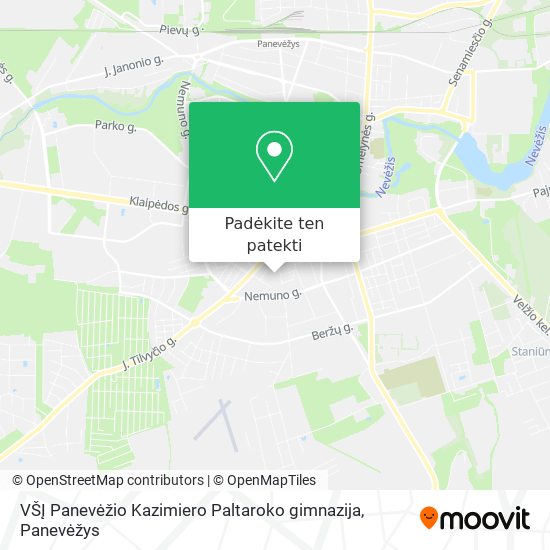 VŠĮ Panevėžio Kazimiero Paltaroko gimnazija žemėlapis