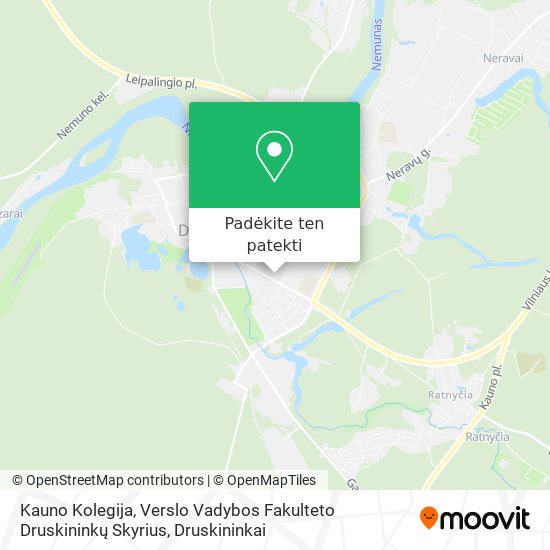 Kauno Kolegija, Verslo Vadybos Fakulteto Druskininkų Skyrius žemėlapis