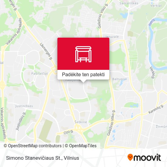 Simono Stanevičiaus St. žemėlapis