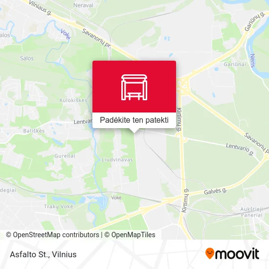 Asfalto St. žemėlapis