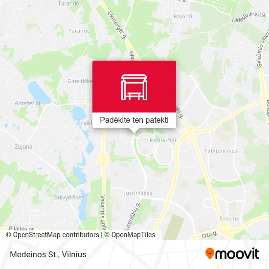 Medeinos St. žemėlapis