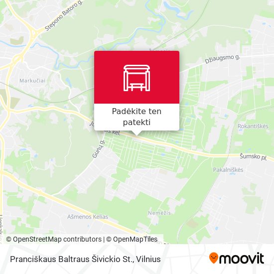 Pranciškaus Baltraus Šivickio St. žemėlapis