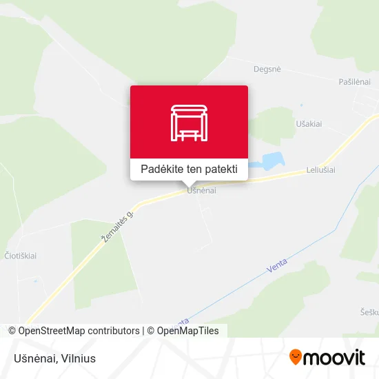 Ušnėnai žemėlapis