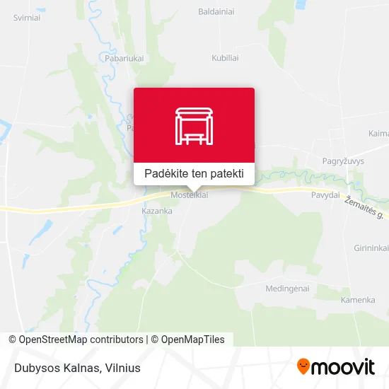 Dubysos Kalnas žemėlapis