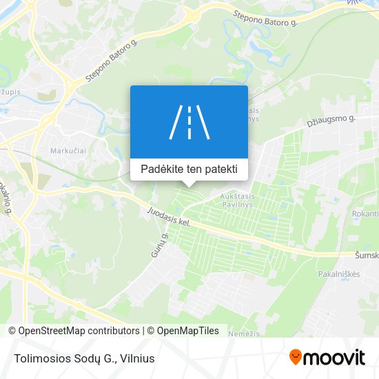 Tolimosios Sodų G. žemėlapis